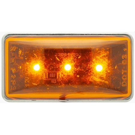 Optronics Yellow Marker/Clerarance Light, Single Wire, Self Grounding, 20 Lead MCL95AB